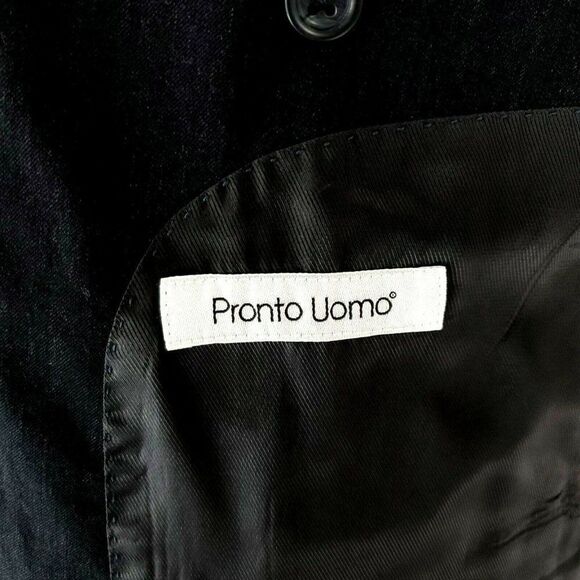 Pronto Uomo Wool 2 Button Blazer 46R Charcoal Gray Suit Jacket - Picture 7 of 10